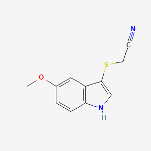 molecular formula C11H10N2OS B8722823 5-Methoxy-3-cyanomethylthioindole CAS No. 61021-31-6