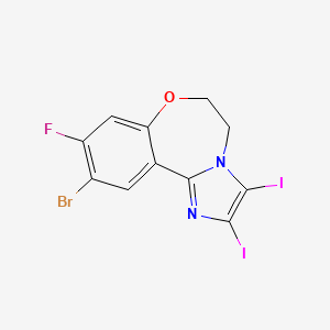molecular formula C11H6BrFI2N2O B8722841 10-Bromo-9-fluoro-2,3-diiodo-5,6-dihydrobenzo[f]imidazo[1,2-d][1,4]oxazepine 
