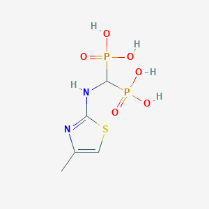 molecular formula C5H10N2O6P2S B8722871 [[(4-Methyl-1,3-thiazol-2-yl)amino]-phosphonomethyl]phosphonic acid CAS No. 118054-18-5