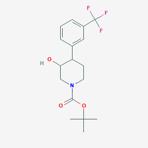 molecular formula C17H22F3NO3 B8722993 Tert-butyl 3-hydroxy-4-[3-(trifluoromethyl)phenyl]piperidine-1-carboxylate 