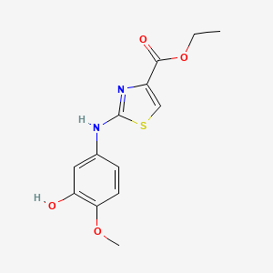 molecular formula C13H14N2O4S B8723055 Ethyl 2-(3-hydroxy-4-methoxyphenylamino)thiazole-4-carboxylate CAS No. 933045-67-1