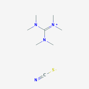 molecular formula C8H18N4S B8723202 Hexamethylguanidinium thiocyanate 