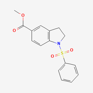 1-Benzenesulfonyl-2,3-dihydro-1H-indole-5-carboxylic acid methyl ester