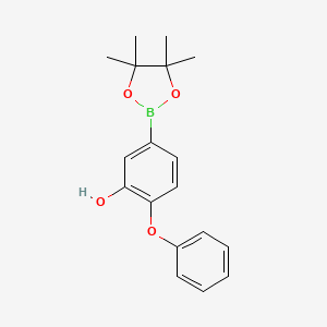 molecular formula C18H21BO4 B8723272 2-Phenoxy-5-(4,4,5,5-tetramethyl-1,3,2-dioxaborolan-2-yl)phenol 