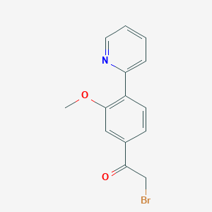 molecular formula C14H12BrNO2 B8723302 2-Bromo-1-[3-methoxy-4-(pyridin-2-yl)phenyl]ethan-1-one CAS No. 669091-12-7