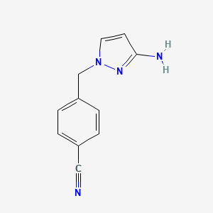 molecular formula C11H10N4 B8723365 4-[(3-Aminopyrazol-1-yl)methyl]benzonitrile 