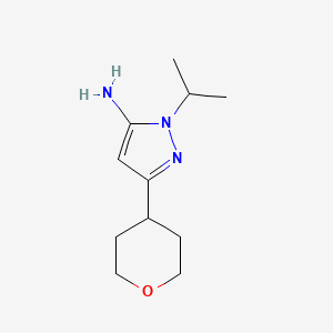 molecular formula C11H19N3O B8723411 1-ISOPROPYL-3-(TETRAHYDRO-2H-PYRAN-4-YL)-1H-PYRAZOL-5-AMINE 