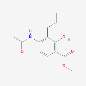 molecular formula C13H15NO4 B8723567 Benzoic acid, 4-(acetylamino)-2-hydroxy-3-(2-propenyl)-, methyl ester CAS No. 110751-41-2