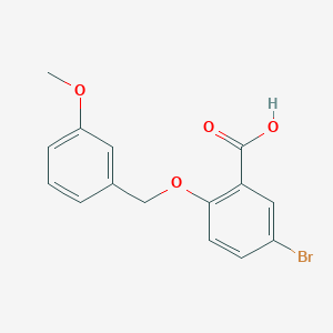 molecular formula C15H13BrO4 B8723580 5-Bromo-2-({[3-(methyloxy)phenyl]methyl}oxy)benzoic acid 