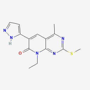 8-ethyl-4-methyl-2-(methylthio)-6-(1H-pyrazol-5-yl)pyrido[2,3-d]pyrimidin-7(8H)-one