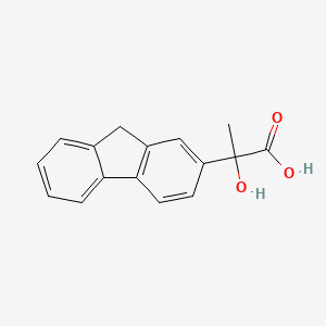 molecular formula C16H14O3 B8723608 2-(9H-fluoren-2-yl)-2-hydroxypropanoic acid 