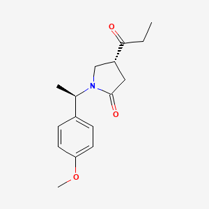 molecular formula C16H21NO3 B8723611 (R)-1-((R)-1-(4-Methoxyphenyl)ethyl)-4-propionylpyrrolidin-2-one 