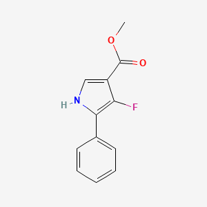 molecular formula C12H10FNO2 B8723623 methyl 4-fluoro-5-phenyl-1H-pyrrole-3-carboxylate 