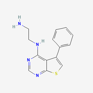 molecular formula C14H14N4S B8723679 N-(2-aminoethyl)-5-phenylthieno[2,3-d]pyrimidin-4-amine 
