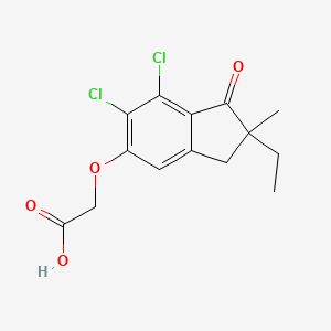 molecular formula C14H14Cl2O4 B8723685 6,7-Dichloro-2-ethyl-2-methyl-1-oxo-5-indanyloxyacetic acid CAS No. 54196-90-6