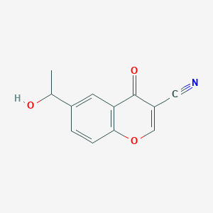 molecular formula C12H9NO3 B8723692 6-(1-hydroxyethyl)-4-oxo-4H-1-benzopyran-3-carbonitrile CAS No. 61776-43-0