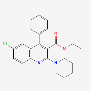 molecular formula C23H23ClN2O2 B8723877 6-Chloro-4-phenyl-2-piperidin-1-yl-quinoline-3-carboxylic acid ethyl ester 