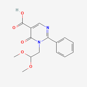 molecular formula C15H16N2O5 B8723976 1-(2,2-Dimethoxyethyl)-6-oxo-2-phenyl-1,6-dihydropyrimidine-5-carboxylic acid CAS No. 293329-57-4