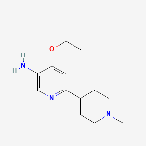 molecular formula C14H23N3O B8724157 6-(1-Methylpiperidin-4-yl)-4-(propan-2-yloxy)pyridin-3-amine 