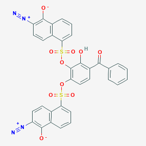 molecular formula C33H18N4O10S2 B8724159 4-Benzoyl-3-hydroxy-1,2-phenylene bis(6-diazo-5,6-dihydro-5-oxonaphthalene-1-sulphonate) CAS No. 32060-64-3