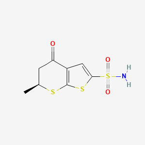 molecular formula C8H9NO3S3 B8724199 (S)-6-Methyl-4-oxo-5,6-dihydro-4H-thieno[2,3-b]thiopyran-2-sulfonamide 