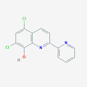 molecular formula C14H8Cl2N2O B8724205 5,7-Dichloro-2-(pyridin-2-yl)quinolin-8-ol CAS No. 648896-69-9