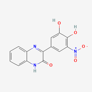 molecular formula C14H9N3O5 B8724225 3-(3,4-Dihydroxy-5-nitrophenyl)-2(1H)-quinoxalinone CAS No. 125629-09-6