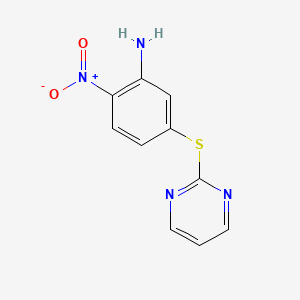 molecular formula C10H8N4O2S B8724253 2-Nitro-5-[(pyrimidin-2-yl)sulfanyl]aniline CAS No. 55564-33-5
