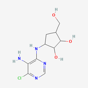3-[(5-Amino-6-chloropyrimidin-4-yl)amino]-5-(hydroxymethyl)cyclopentane-1,2-diol