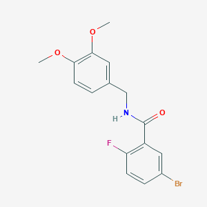 molecular formula C16H15BrFNO3 B8724289 5-bromo-N-[(3,4-dimethoxyphenyl)methyl]-2-fluorobenzamide 