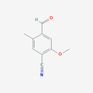 molecular formula C10H9NO2 B8724305 4-Formyl-2-methoxy-5-methylbenzonitrile 