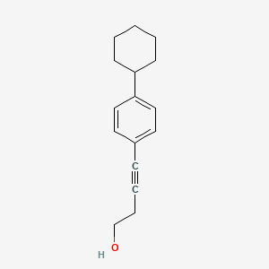 molecular formula C16H20O B8724342 4-(4-Cyclohexylphenyl)-3-butyn-1-ol CAS No. 63327-36-6