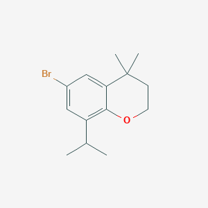 molecular formula C14H19BrO B8724347 6-bromo-4,4-dimethyl-8-(propan-2-yl)-3,4-dihydro-2H-chromene 