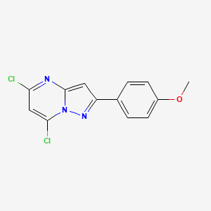 molecular formula C13H9Cl2N3O B8724471 5,7-Dichloro-2-(4-methoxyphenyl)pyrazolo[1,5-A]pyrimidine CAS No. 1159982-73-6
