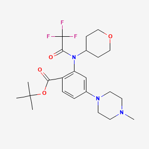 molecular formula C23H32F3N3O4 B8724525 4-(4-Methylpiperazin-1-yl)-2-[(tetrahydropyran-4-yl)(2,2,2-trifluoroacetyl)amino]benzoic acid tert-butyl ester CAS No. 1034975-53-5