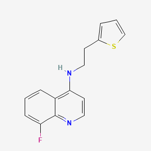 molecular formula C15H13FN2S B8724529 4-Quinolinamine, 8-fluoro-N-(2-(2-thienyl)ethyl)- CAS No. 124533-68-2