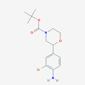 molecular formula C15H21BrN2O3 B8724545 Tert-butyl 2-(4-amino-3-bromophenyl)morpholine-4-carboxylate 