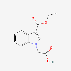 molecular formula C13H13NO4 B8724549 1-Carboxymethyl-1H-indole-3-carboxylic acid ethyl ester 