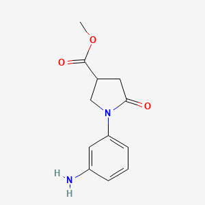 molecular formula C12H14N2O3 B8724581 Methyl 1-(3-aminophenyl)-5-oxopyrrolidine-3-carboxylate 