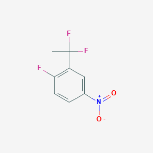 molecular formula C8H6F3NO2 B8724617 Benzene, 2-(1,1-difluoroethyl)-1-fluoro-4-nitro- 