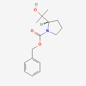 molecular formula C15H21NO3 B8724798 (S)-Benzyl 2-(2-hydroxypropan-2-yl)pyrrolidine-1-carboxylate CAS No. 51207-68-2