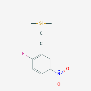 molecular formula C11H12FNO2Si B8724868 ((2-Fluoro-5-nitrophenyl)ethynyl)trimethylsilane 