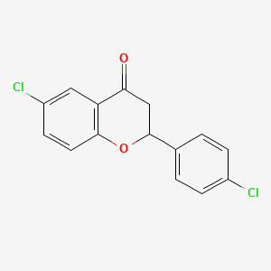 molecular formula C15H10Cl2O2 B8724982 6-Chloro-2-(4-chlorophenyl)-2,3-dihydro-4H-1-benzopyran-4-one CAS No. 6336-05-6