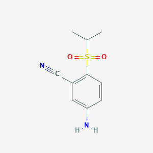 molecular formula C10H12N2O2S B8725031 5-Amino-2-(isopropylsulfonyl)benzonitrile CAS No. 918813-12-4
