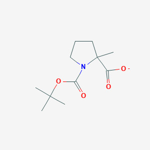 molecular formula C11H18NO4- B8725155 1,2-Pyrrolidinedicarboxylic acid, 2-methyl-, 1-(1,1-dimethylethyl) ester 