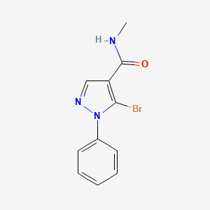 molecular formula C11H10BrN3O B8725163 1H-Pyrazole-4-carboxamide, 5-bromo-N-methyl-1-phenyl- CAS No. 98477-04-4