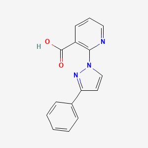 molecular formula C15H11N3O2 B8725260 2-(3-phenyl-1H-pyrazol-1-yl)pyridine-3-carboxylic acid 