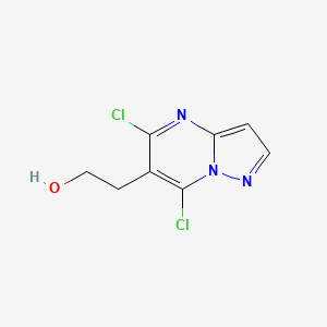 molecular formula C8H7Cl2N3O B8725407 2-(5,7-Dichloropyrazolo[1,5-a]pyrimidin-6-yl)ethanol 