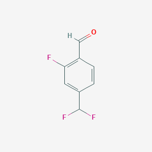 molecular formula C8H5F3O B8725510 4-(Difluoromethyl)-2-fluorobenzaldehyde 