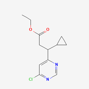 molecular formula C12H15ClN2O2 B8725572 Ethyl 3-(6-chloropyrimidin-4-yl)-3-cyclopropylpropanoate 